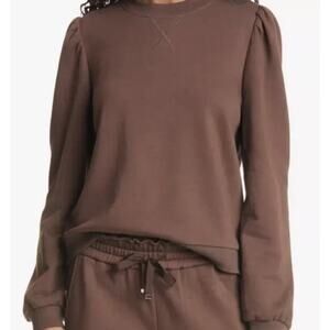 Cami NYC Roberta Brown Puff Sleeve Long Sleeve Sweatshirt SZ. S